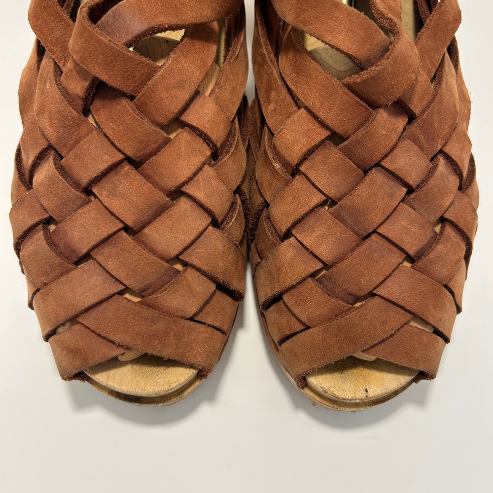 No.6 Rare woven leather peep-toe sling back clog sandal. Size 39 - Picture 4 of 8